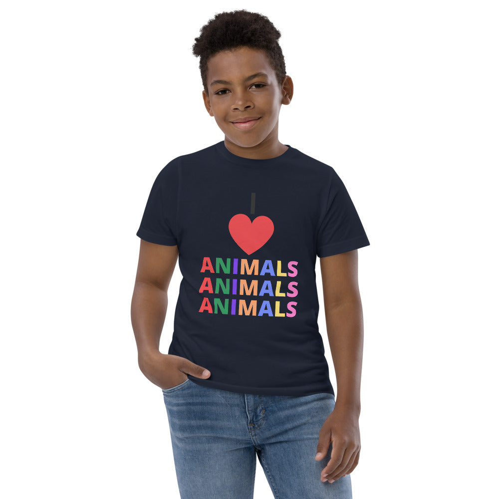 I LOVE ANIMALS Boys Jersey T-shirt - 0