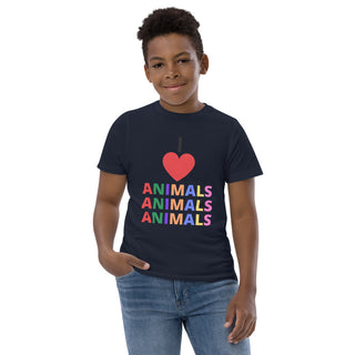 I LOVE ANIMALS Boys Jersey T-shirt
