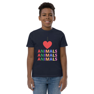 Buy navy I LOVE ANIMALS Boys Jersey T-shirt
