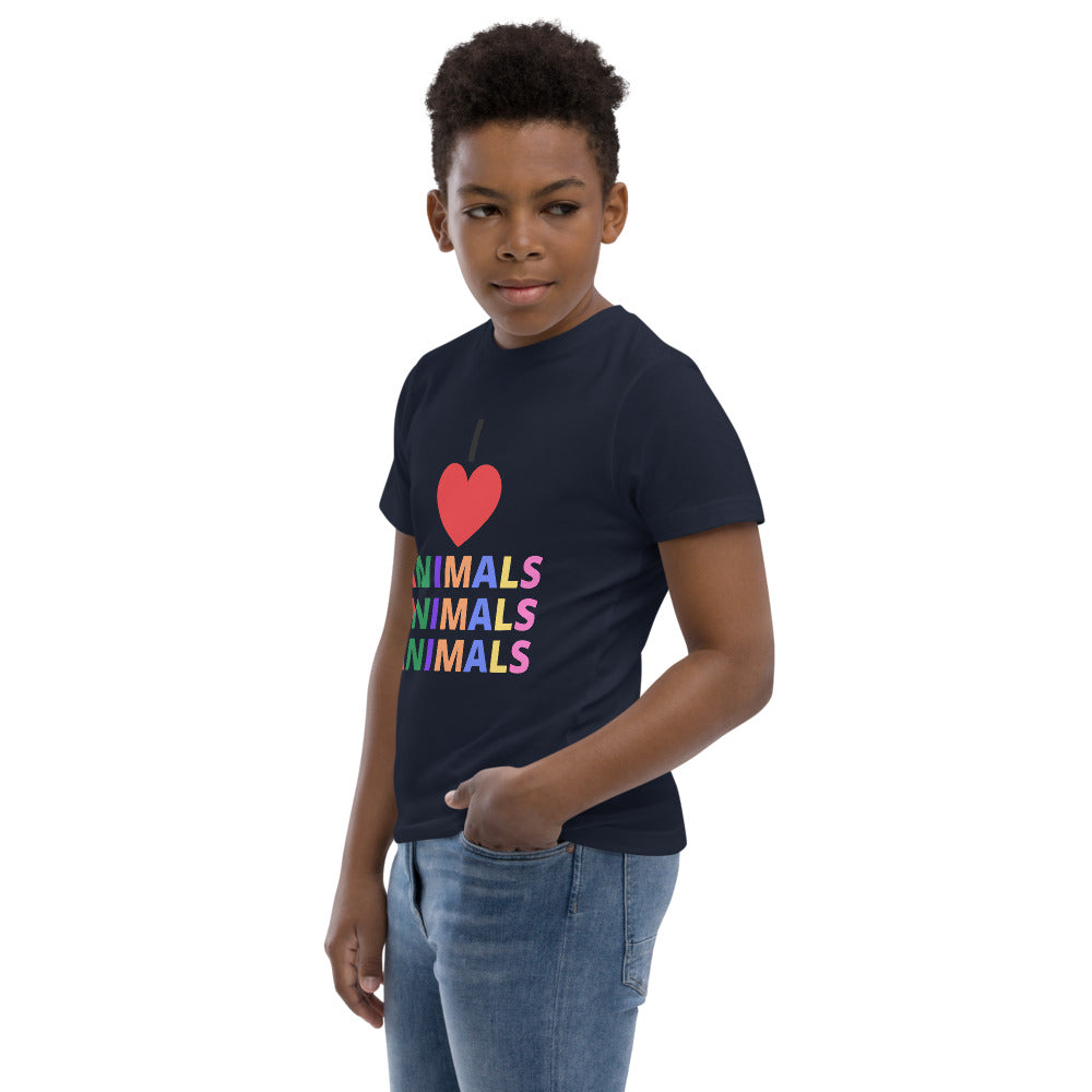 I LOVE ANIMALS Boys Jersey T-shirt