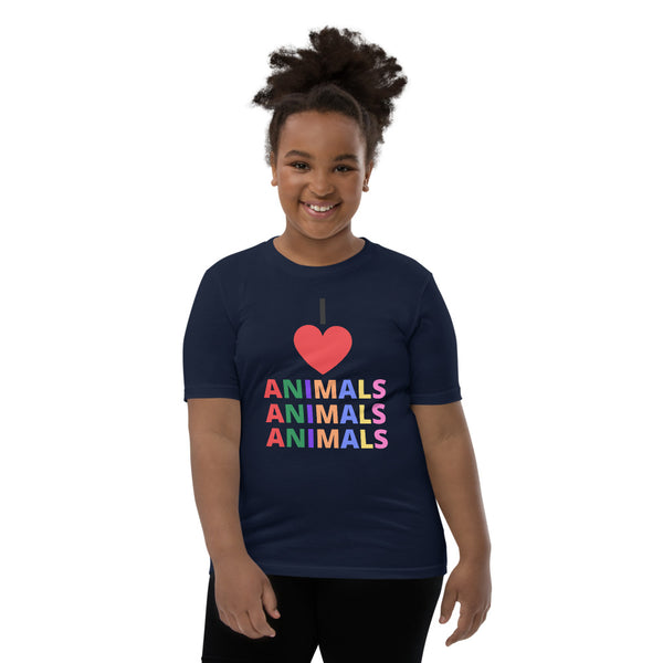 I LOVE ANIMALS Girls Short Sleeve T-Shirt