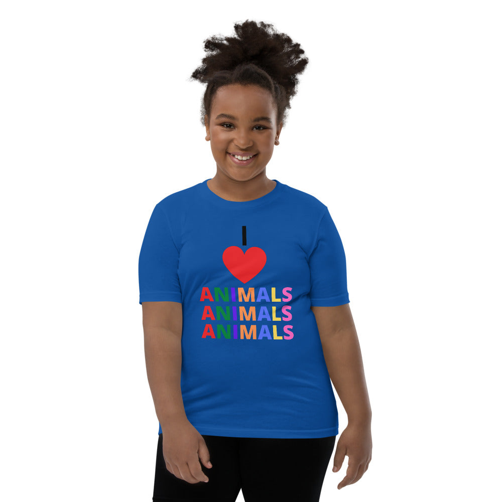 I LOVE ANIMALS Girls Short Sleeve T-Shirt